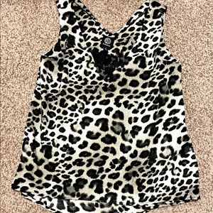 Bobeau cheetah-print sleeves top